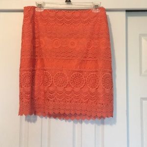 Bebe orange crochet skirt